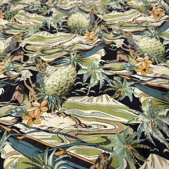 Tommy Bahama Linen Silk Blend Hawaiian Shirt Men's Palm Short Sleeves Sz L - Picture 10 of 11